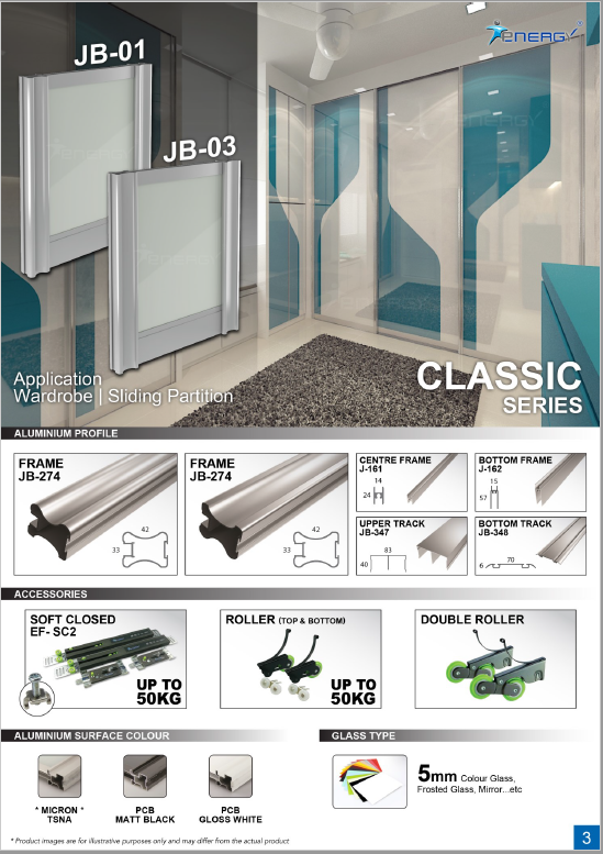 AntiJump Sliding Door (JB01/JB03) Energy Glass